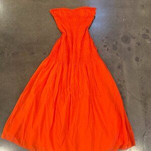 Strapless Orange Maxi Dress - Nicholas size 4